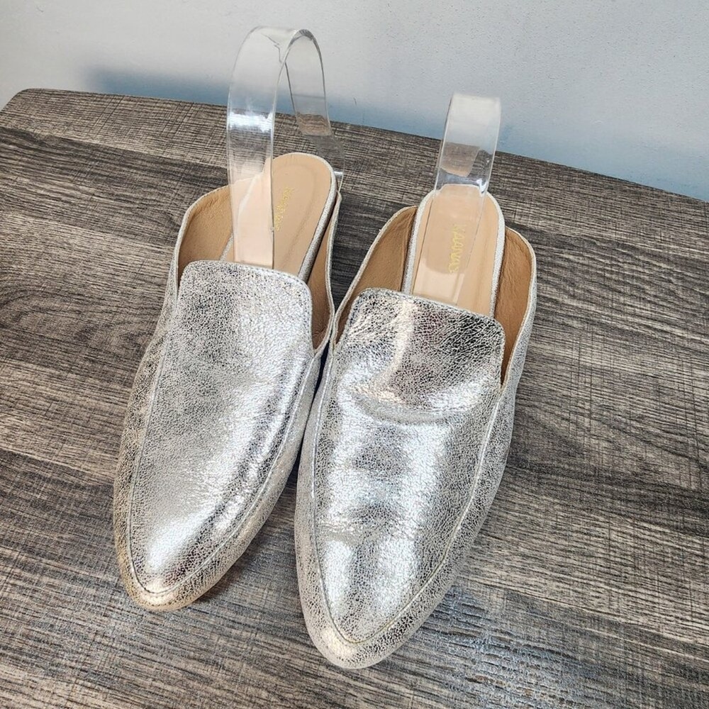 KAANAS Sardinia Slip On Mules in Silver Size 9